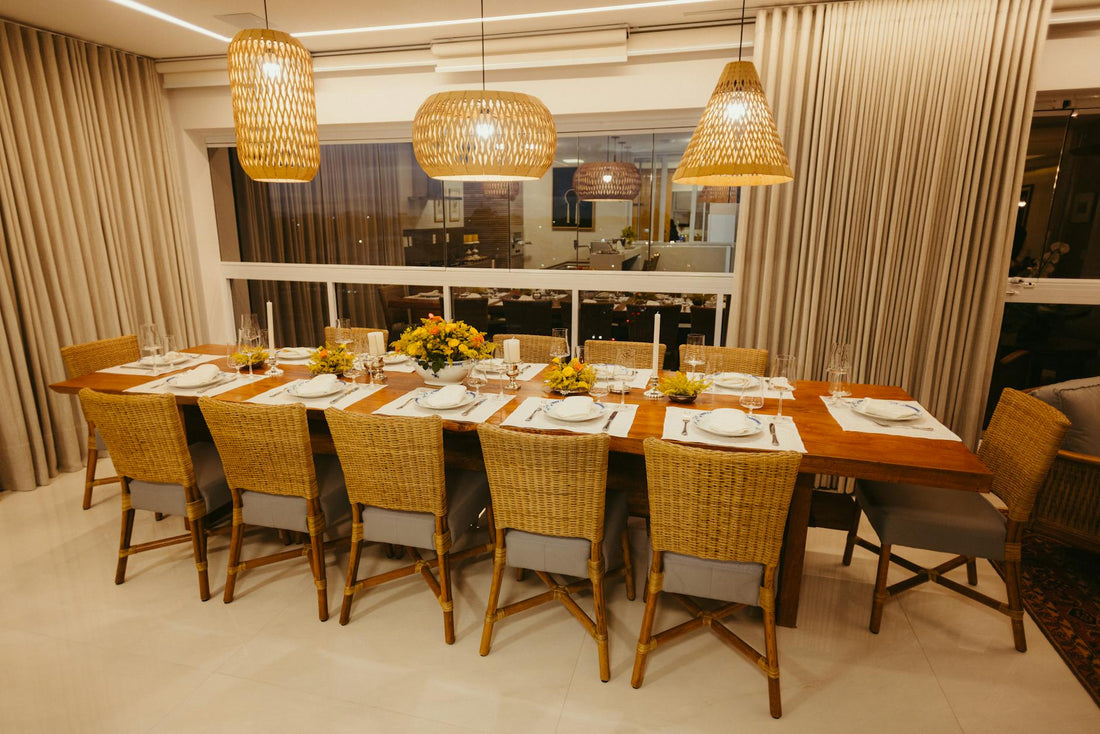 Solid oak dining table showing rich oak texture and natural character