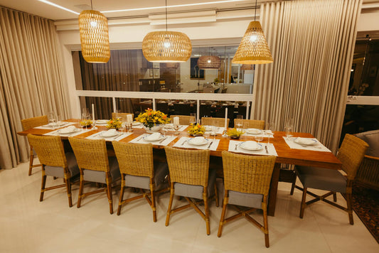 Solid oak dining table showing rich oak texture and natural character