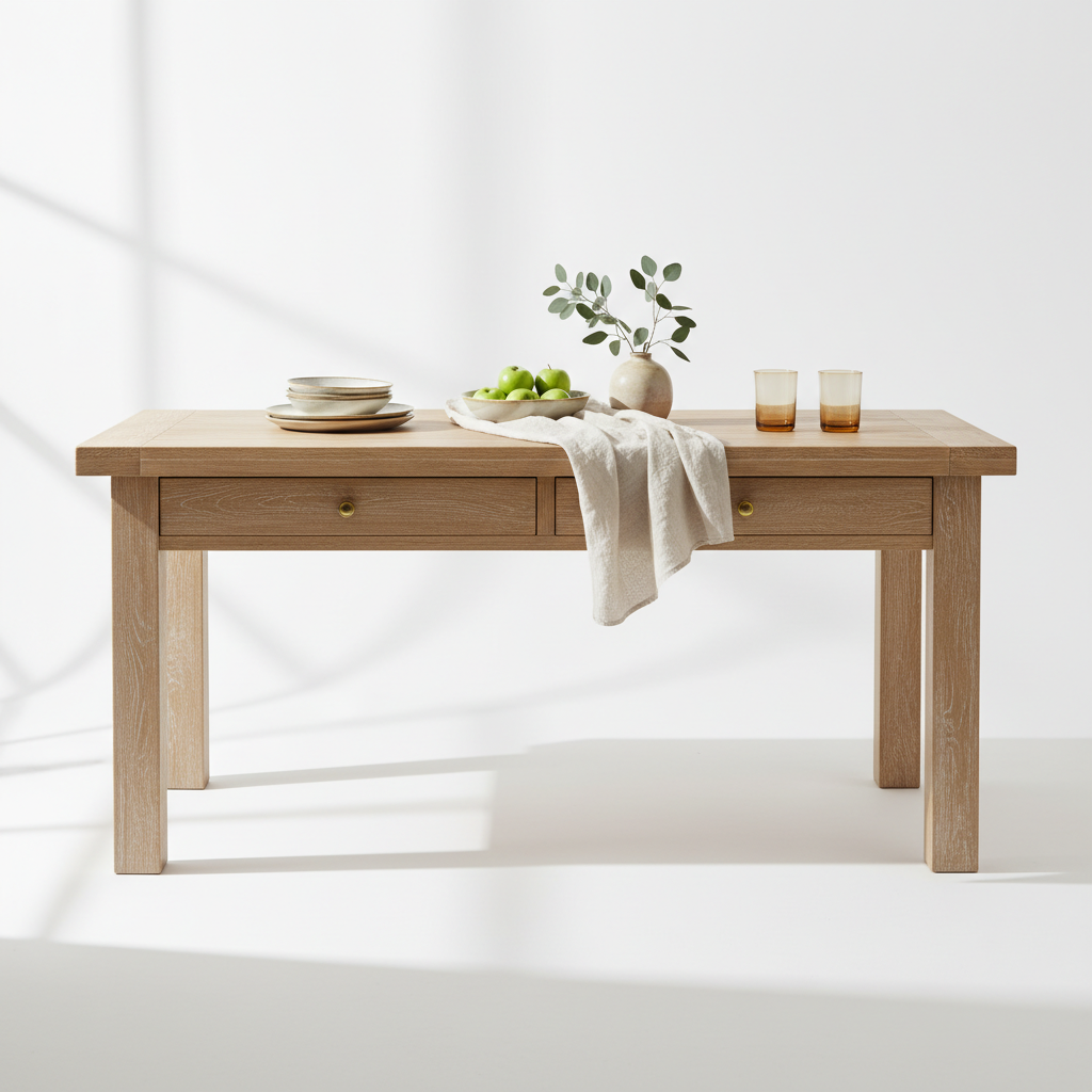 Cotswold Farmhouse Kitchen Table with Drawers