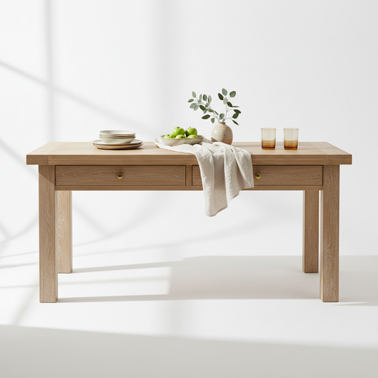 Cotswold Farmhouse Kitchen Table with Drawers