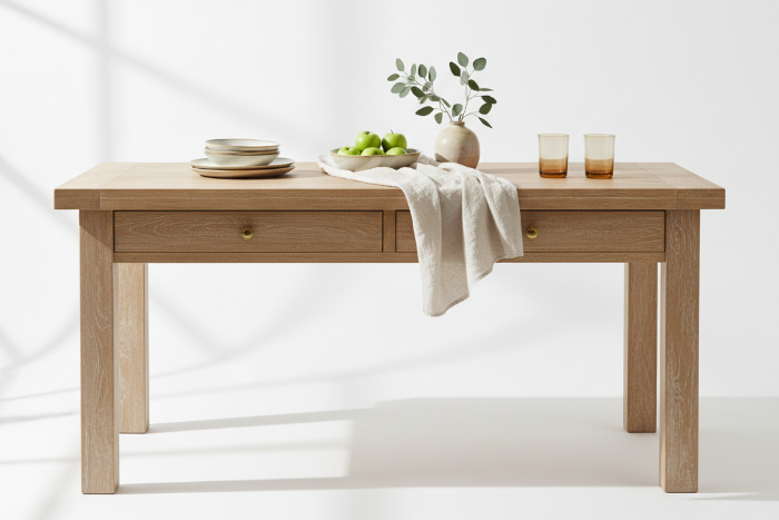Cotswold Farmhouse Kitchen Table with Drawers