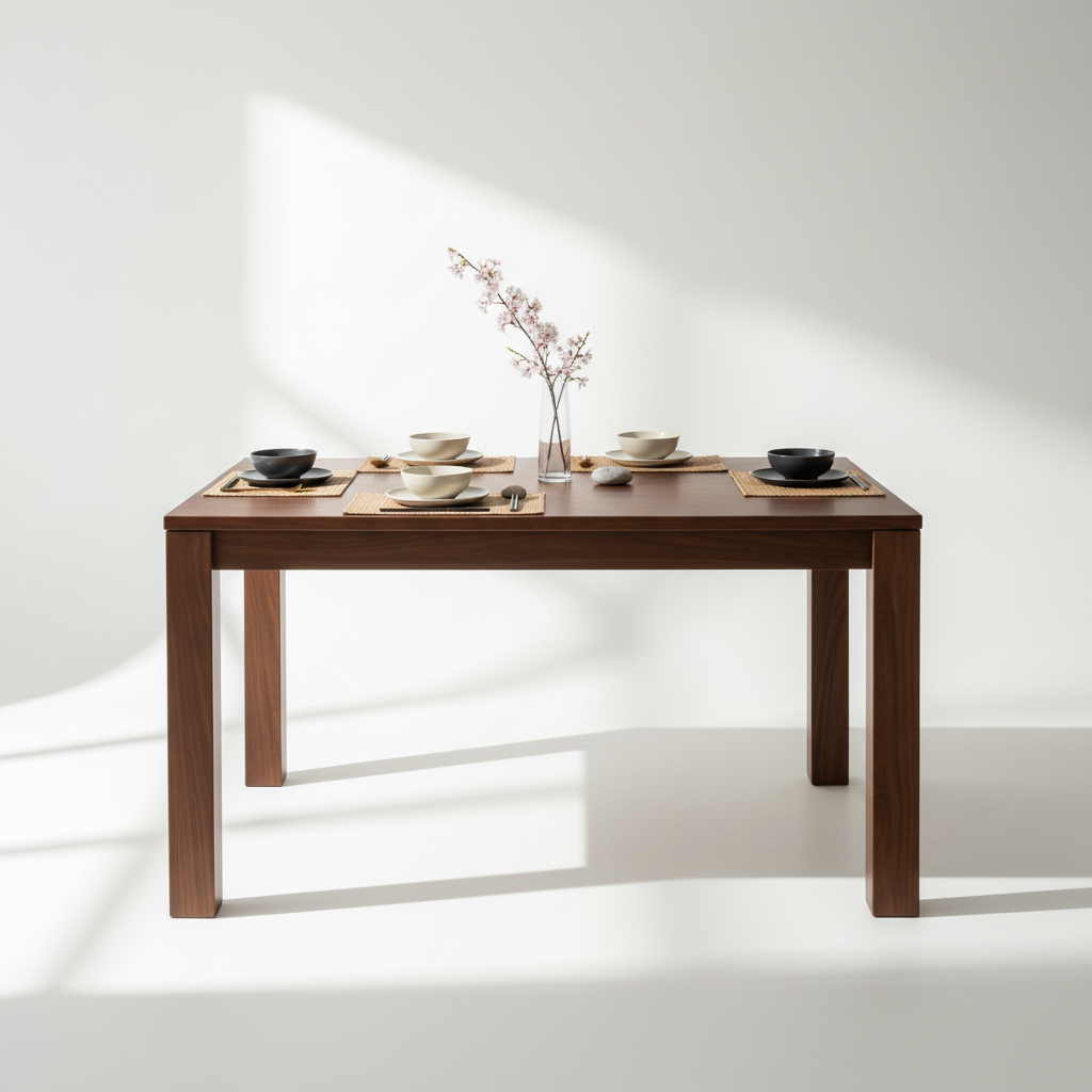 Kyoto Minimalist Walnut Dining Table