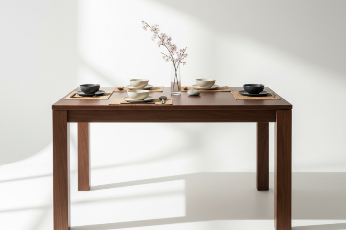 Kyoto Minimalist Walnut Dining Table