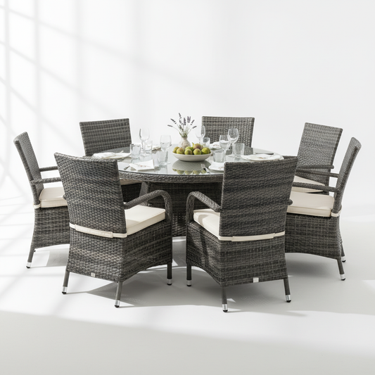 Sorrento Rattan 6-Seater Garden Dining Table