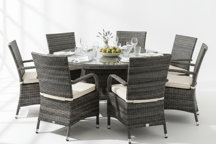 Sorrento Rattan 6-Seater Garden Dining Table